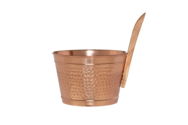 Sauna bucket and ladle copper