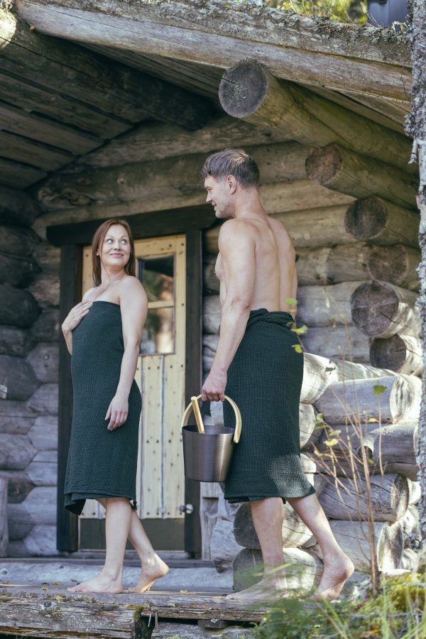 Waist towel Kenno 70x145 cm black/dark green