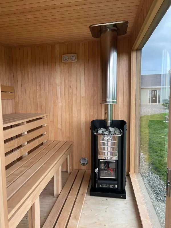 Sauna - Nebelgrau with Panoramic Window