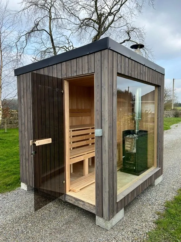 Sauna - Nebelgrau with Panoramic Window