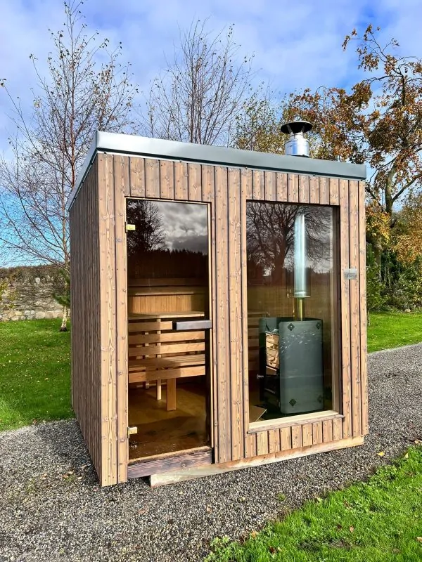 Woodburning Sauna With Vertical Window