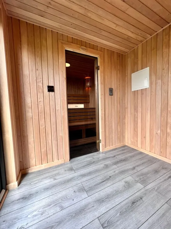 Outdoor Sauna With Sunroom